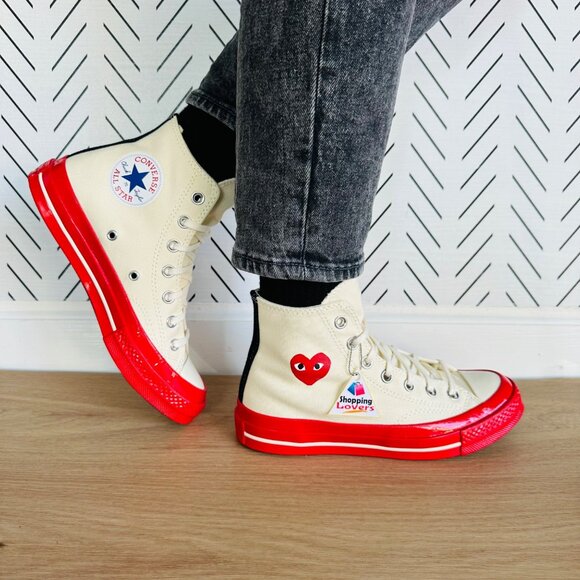 ❤️Converse Chuck All Star 70 Hi Comme des Garcons PLAY Sz 11 Women Shoes A01794C - Picture 1 of 12